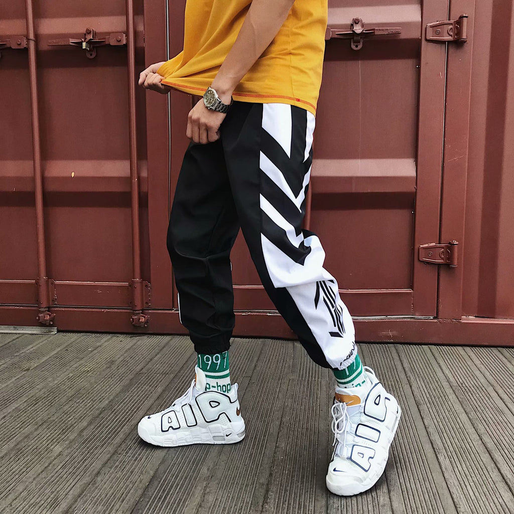 Tide marque Tie Pantalons Homme Version Coréenne Loose Couleur Matching Handsome Pantalons Casual Studen