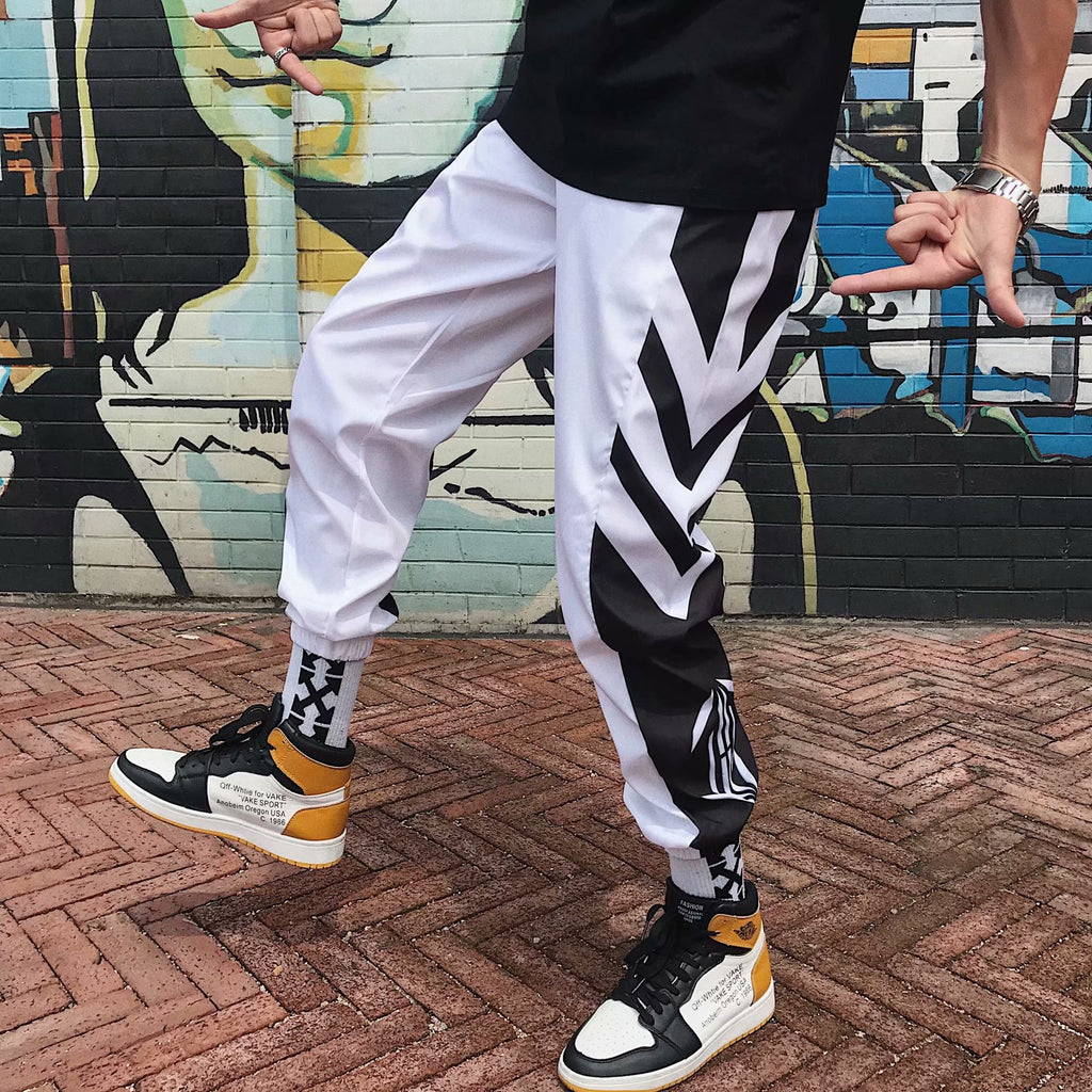Tide marque Tie Pantalons Homme Version Coréenne Loose Couleur Matching Handsome Pantalons Casual Studen