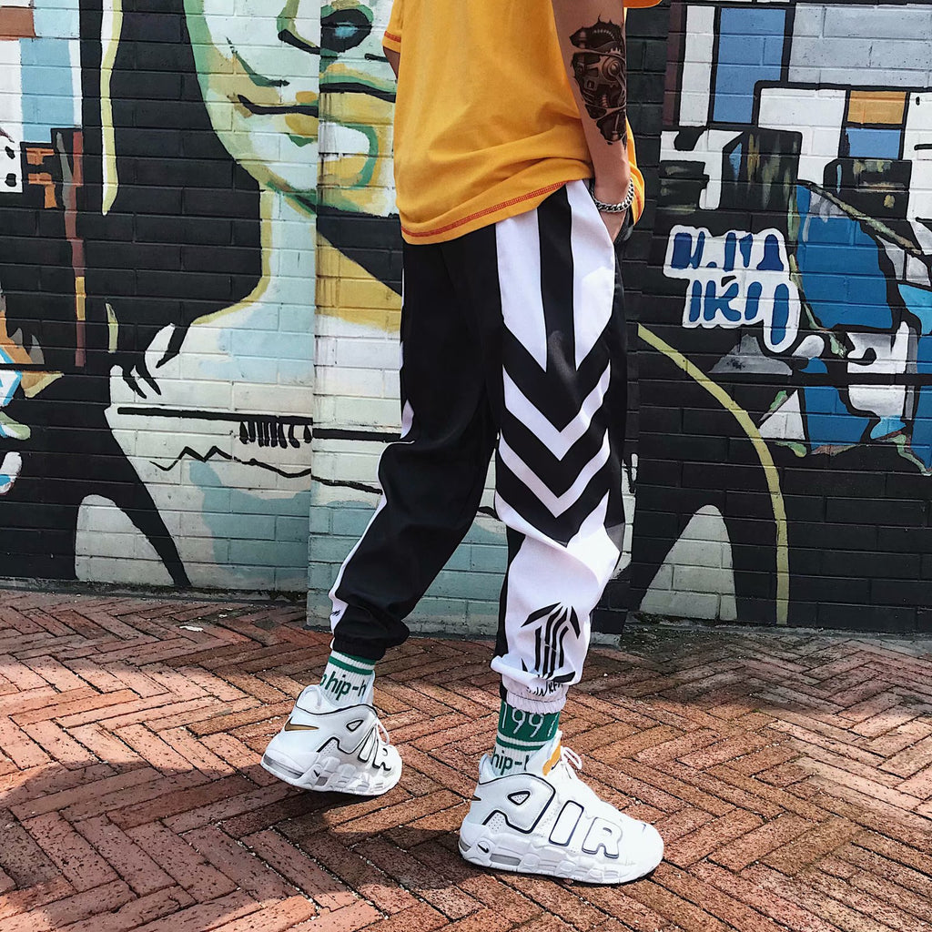 Tide marque Tie Pantalons Homme Version Coréenne Loose Couleur Matching Handsome Pantalons Casual Studen