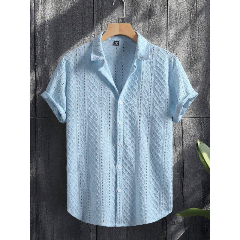 Chemise à manches à bouton occasionnel