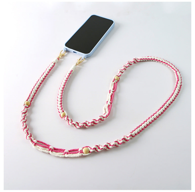 Niche Crossbody Téléphone portable Charm Handmade Weave Vintage Style Pastoral Non-héritage Main