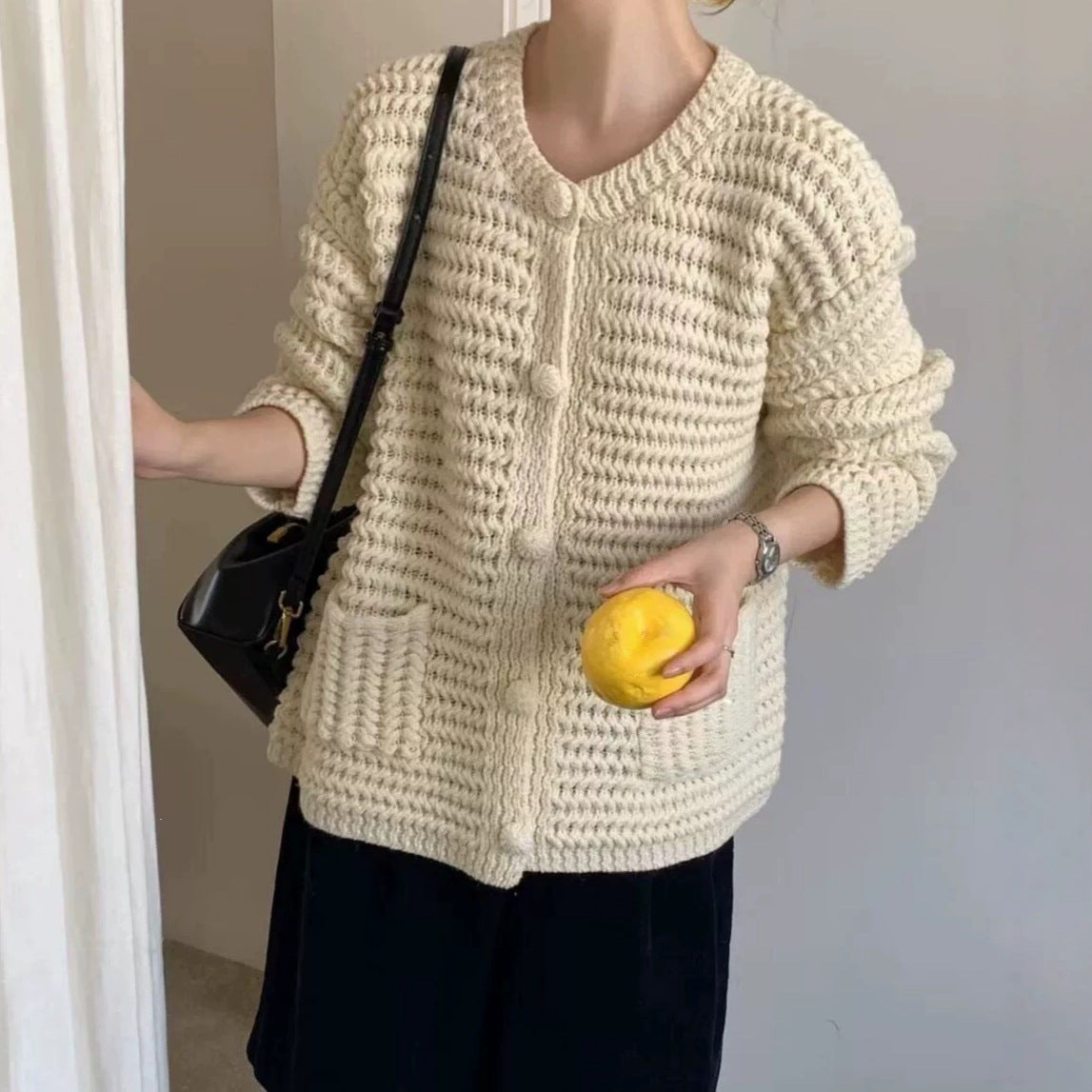 Manteau de couleur solide Laid-back Top Femmes Laid-back Style