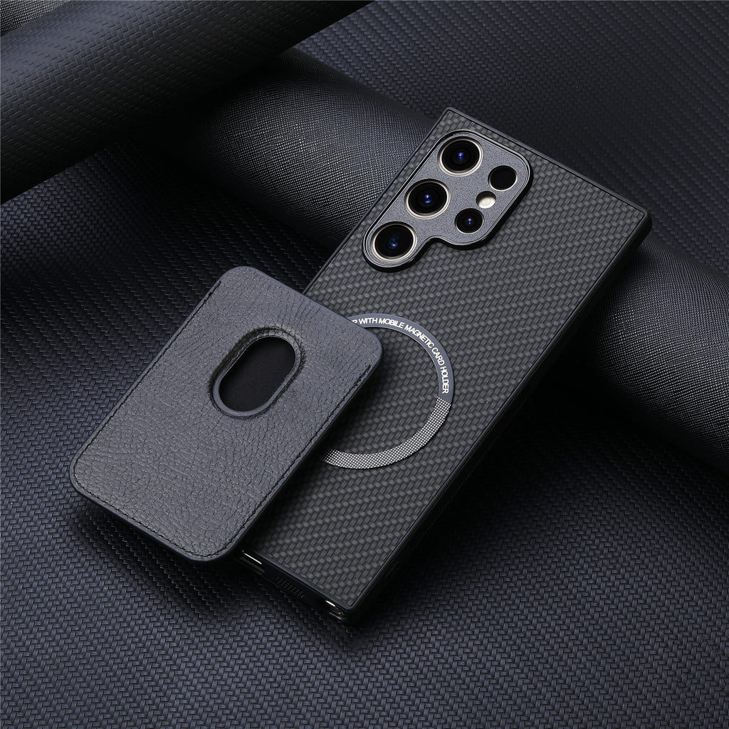 Aspiration Magsafe Porte-cartes Deux en une Étui de téléphone en cuir
