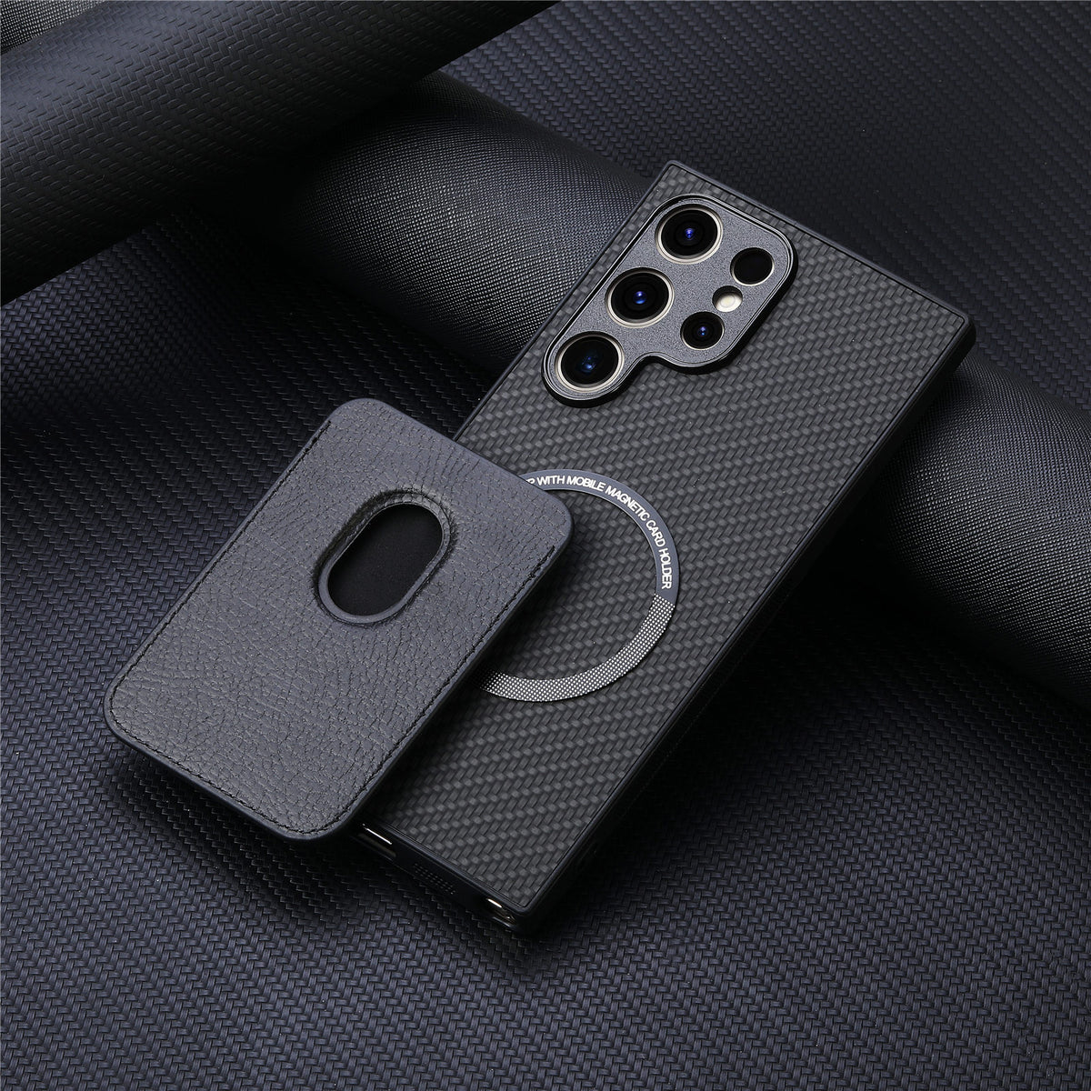 Aspiration Magsafe Porte-cartes Deux en une Étui de téléphone en cuir