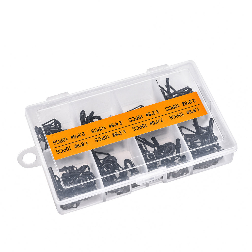 Black multi-nombre Sea Rod Guide Ring Set 80Pcs en acier inoxydable boîte Céramique Luer Wire Ri