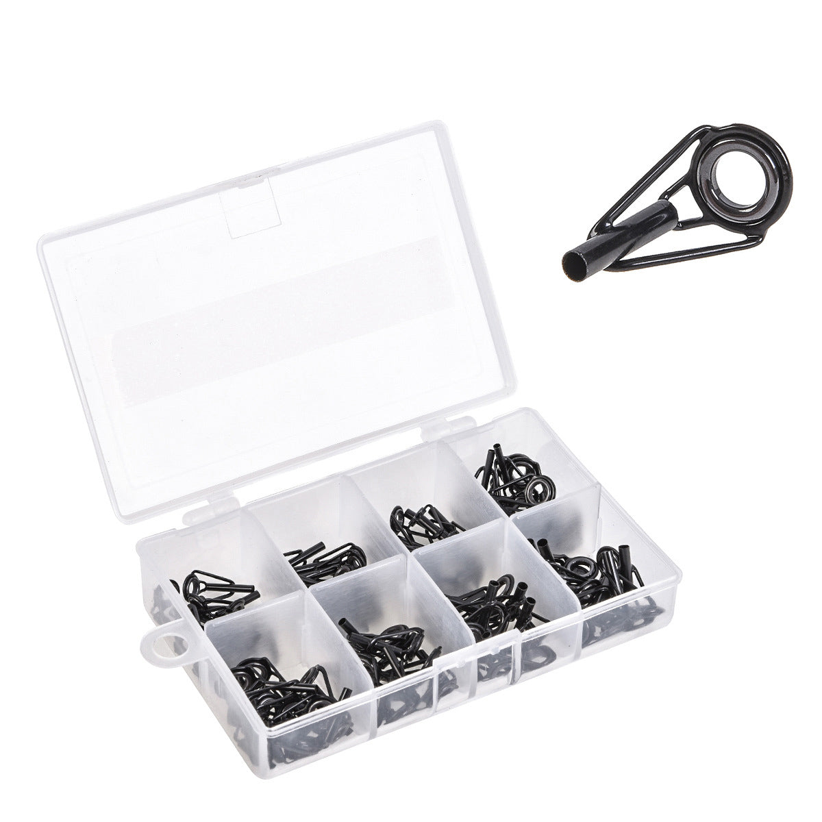 Black multi-nombre Sea Rod Guide Ring Set 80Pcs en acier inoxydable boîte Céramique Luer Wire Ri