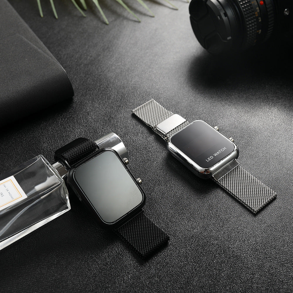 Lumineux Led Étudiant Magnet numérique Buckle hommes montre électronique
