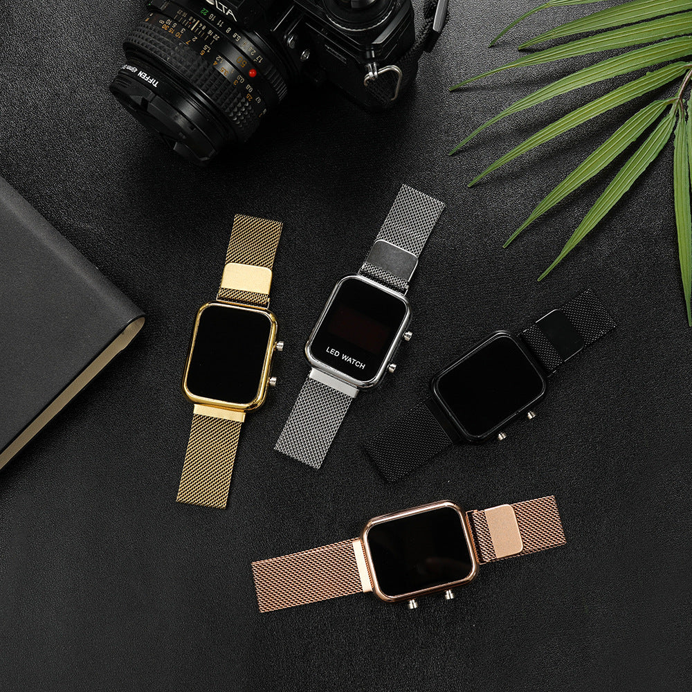 Lumineux Led Étudiant Magnet numérique Buckle hommes montre électronique