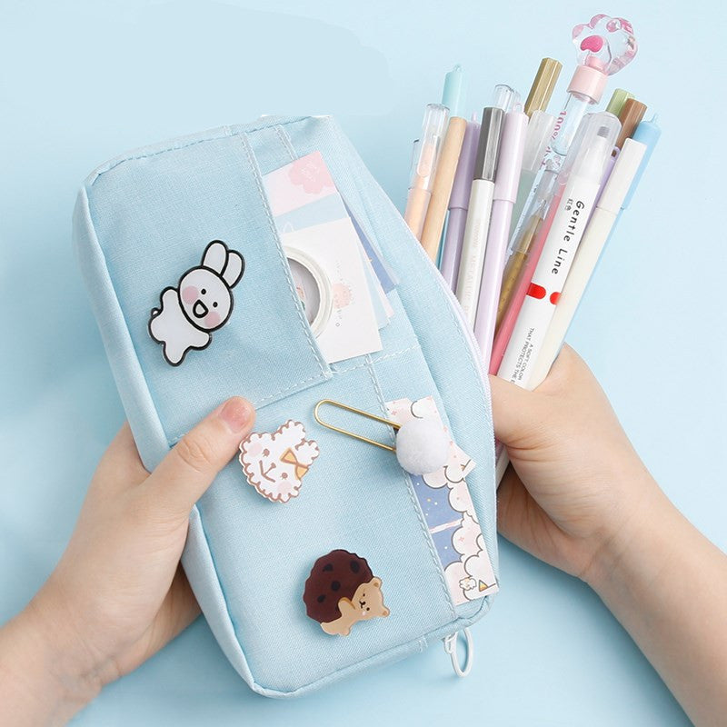 Mori Crayon cas Toile Crayon cas femelle sac japonais Harajuku style mignon