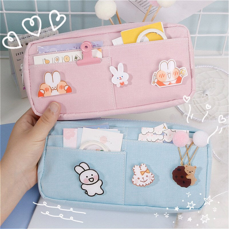 Mori Crayon cas Toile Crayon cas femelle sac japonais Harajuku style mignon