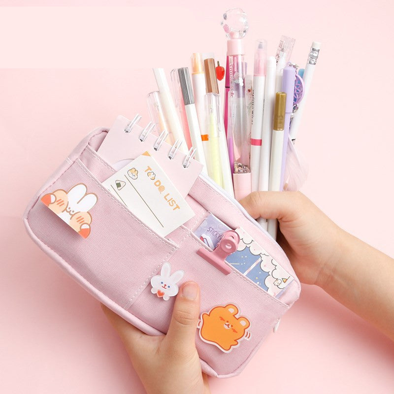 Mori Crayon cas Toile Crayon cas femelle sac japonais Harajuku style mignon
