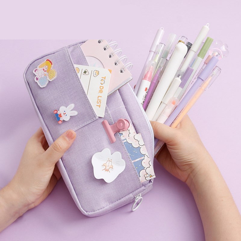 Mori Crayon cas Toile Crayon cas femelle sac japonais Harajuku style mignon