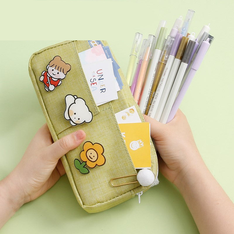 Mori Crayon cas Toile Crayon cas femelle sac japonais Harajuku style mignon