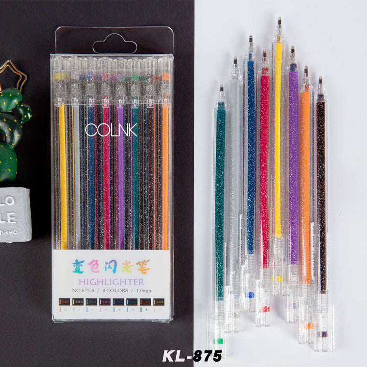Stylos colorés de cartes de voeux fluorescentes changeantes