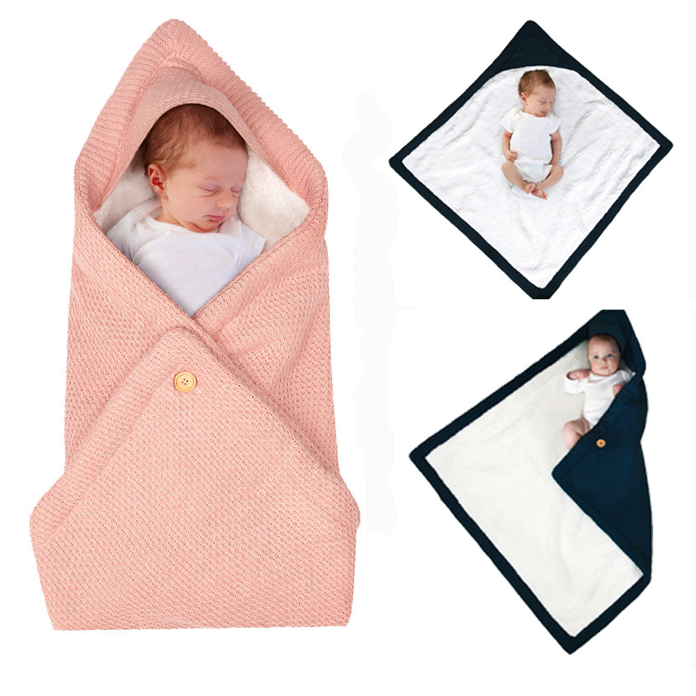 Poussette multi-usages Poussette épaisse en tricot Bouton sac de couchage Couverture