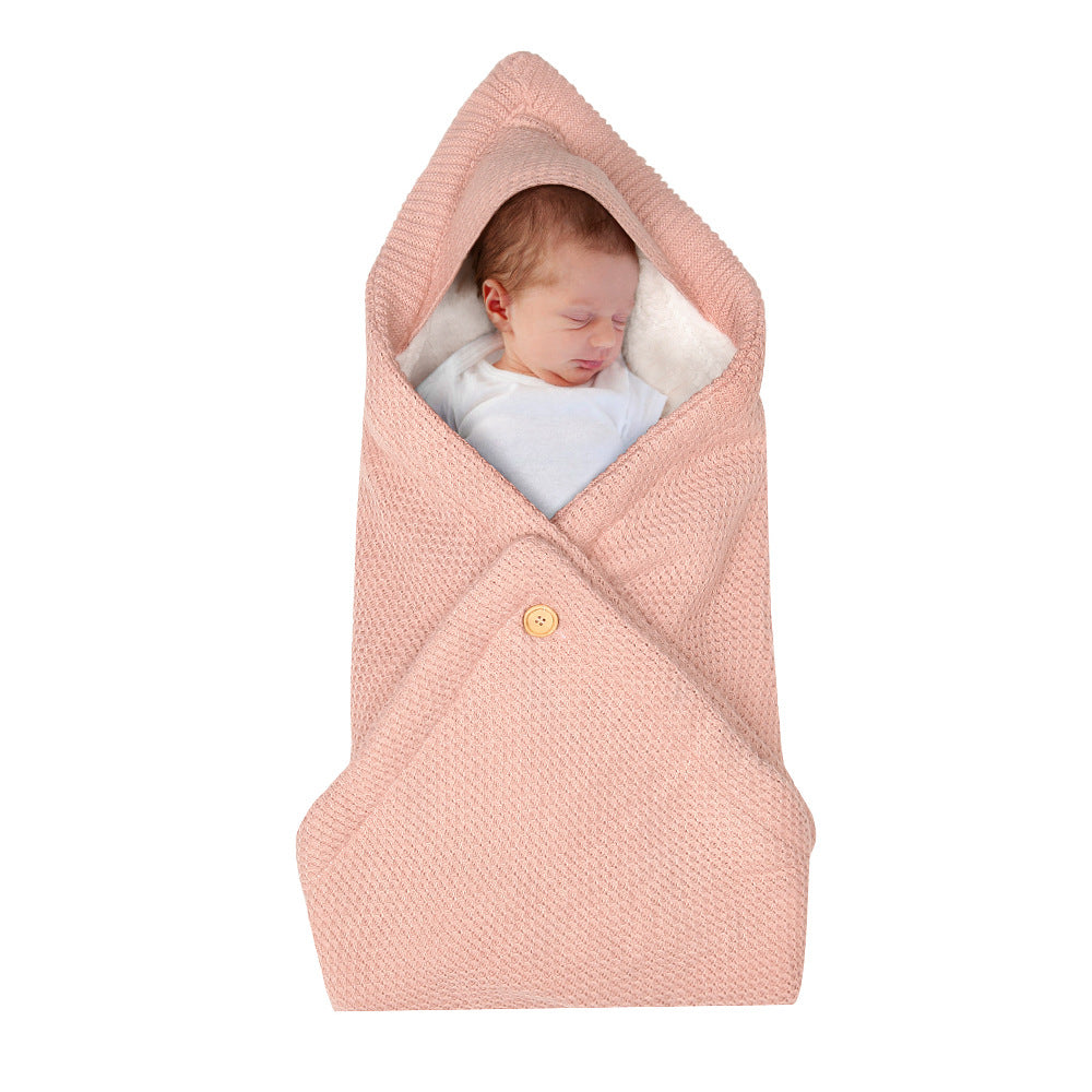 Poussette multi-usages Poussette épaisse en tricot Bouton sac de couchage Couverture