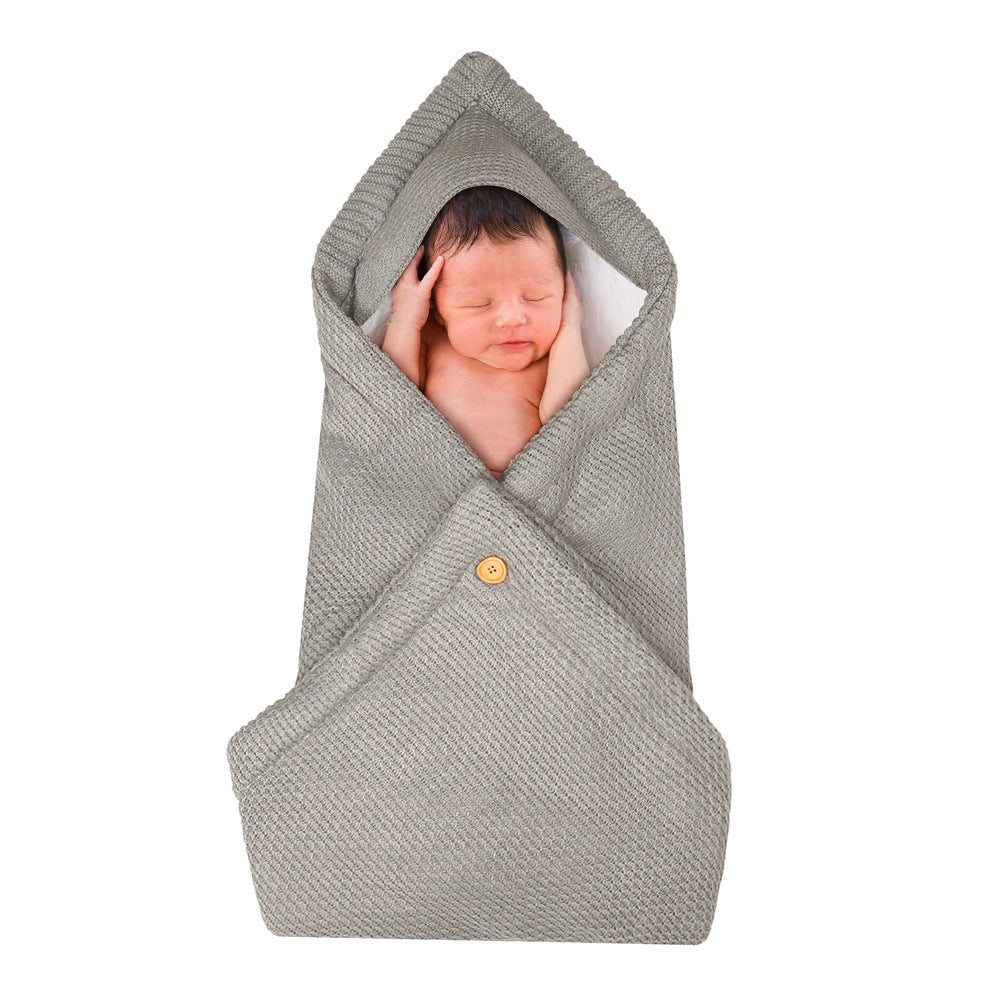 Poussette multi-usages Poussette épaisse en tricot Bouton sac de couchage Couverture