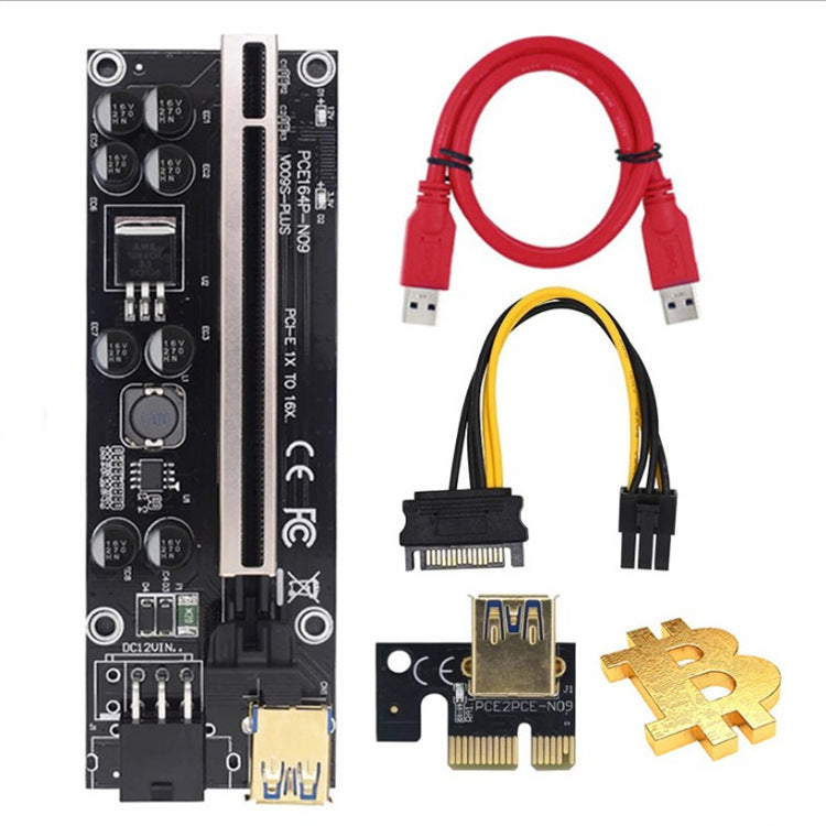Carte Riser 009s Plus PCI-E PCI PCI Express X16 GPU 6in Carte adaptateur USB 3.0 Câble 1X 16X