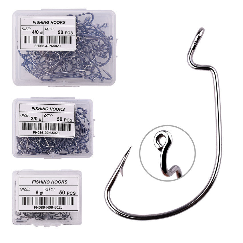 Acier à haute teneur en carbone Soft Insect Lure Bait Sea Fishing Grouper Narrow Large Belly Crane Crochet F