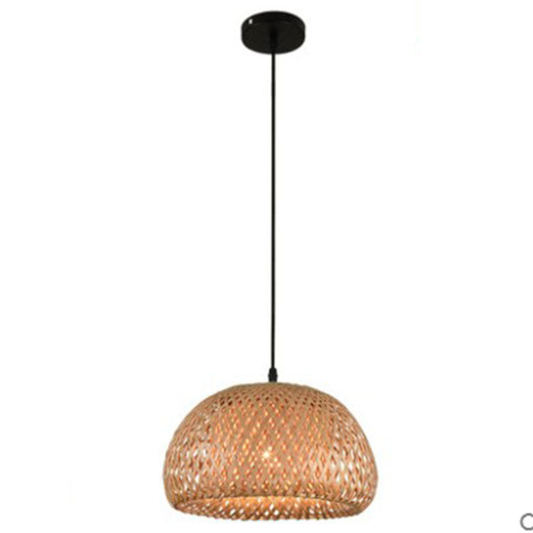 American Garden Bamboo Woven Chandelier Restaurant Asie du Sud-Est Lampes
