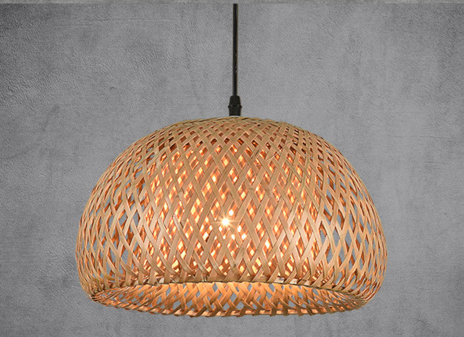 American Garden Bamboo Woven Chandelier Restaurant Asie du Sud-Est Lampes