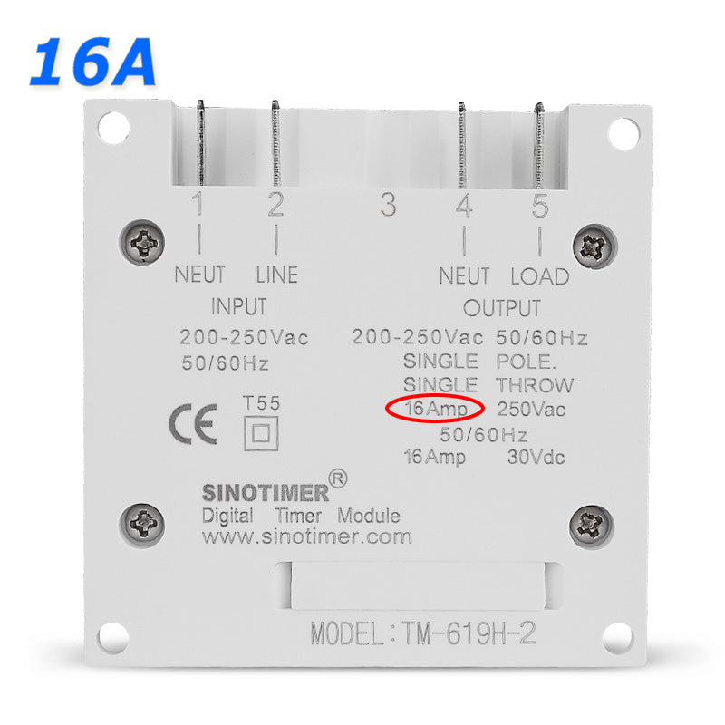 TM-619H-2 30A 230V AC 7 jours par semaine Temps programmable