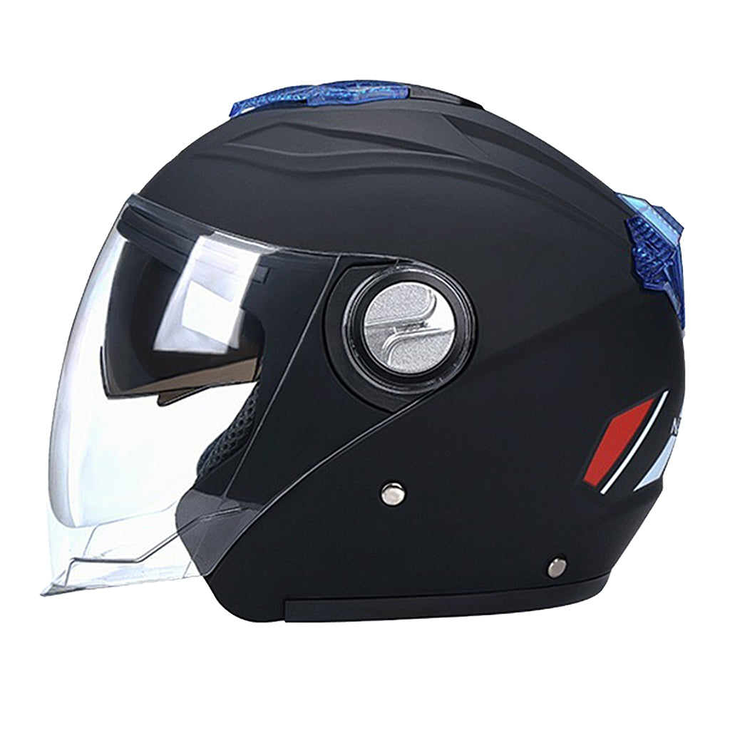 Casque de vélo électrique à deux miroirs Hommes et femmes Chaud et froid Hiver Cap Batterie C