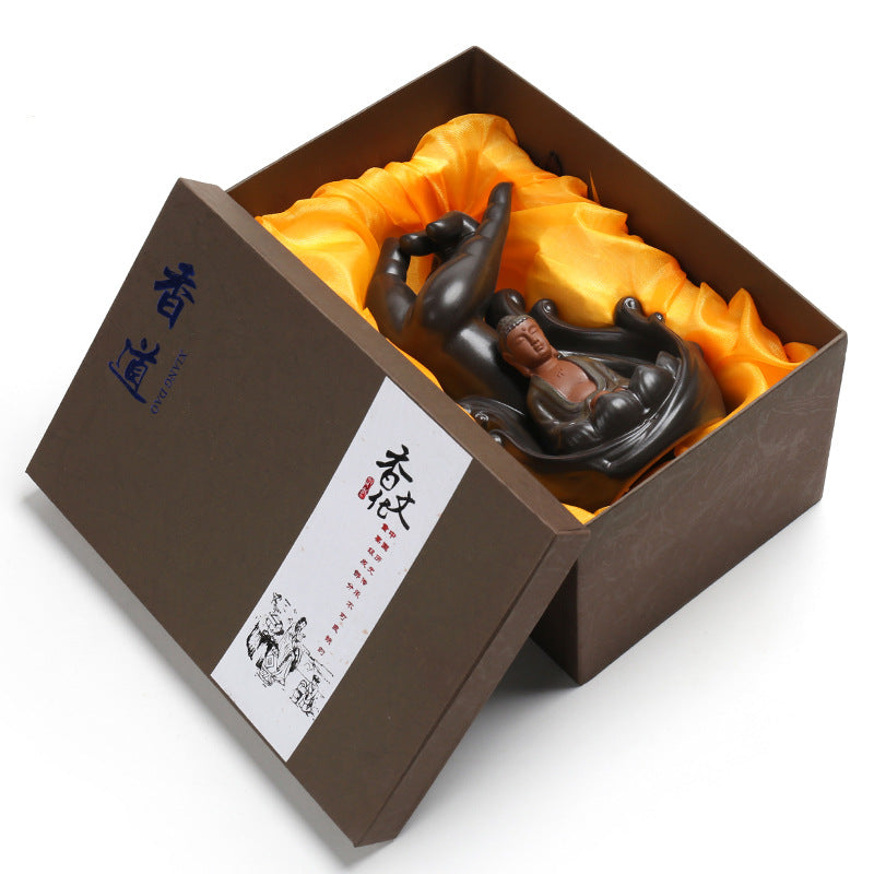 Lotus Bergamot Encens d'Encens Brûleur Créatif ornements Guanyin Tathagata Encens céramique