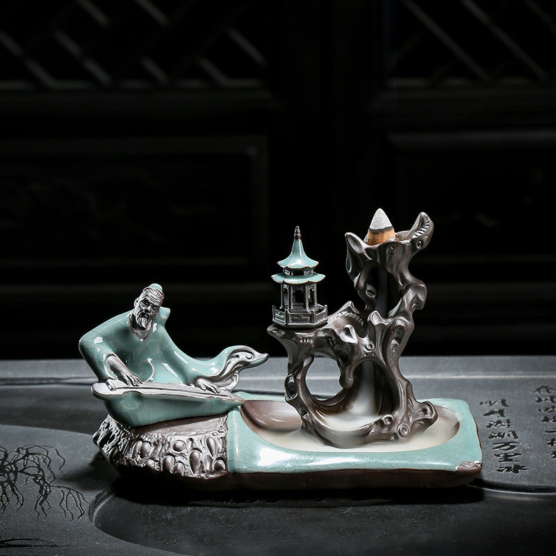 Ge Kiln Backflow Burner Zen Ceramic Creative Table Decoration Indoor Pan Incen