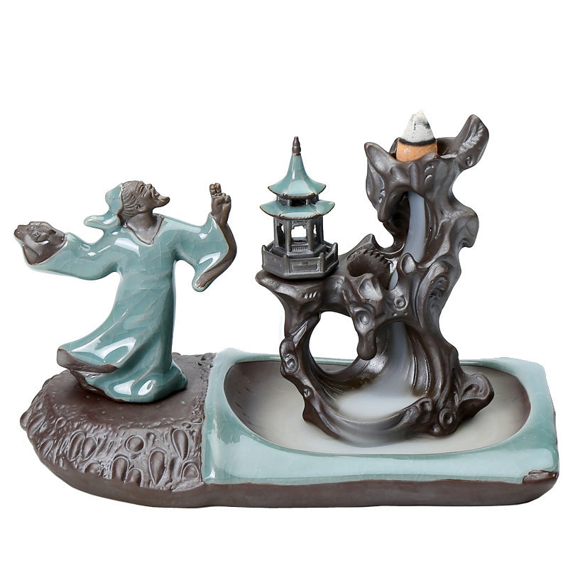 Ge Kiln Backflow Burner Zen Ceramic Creative Table Decoration Indoor Pan Incen