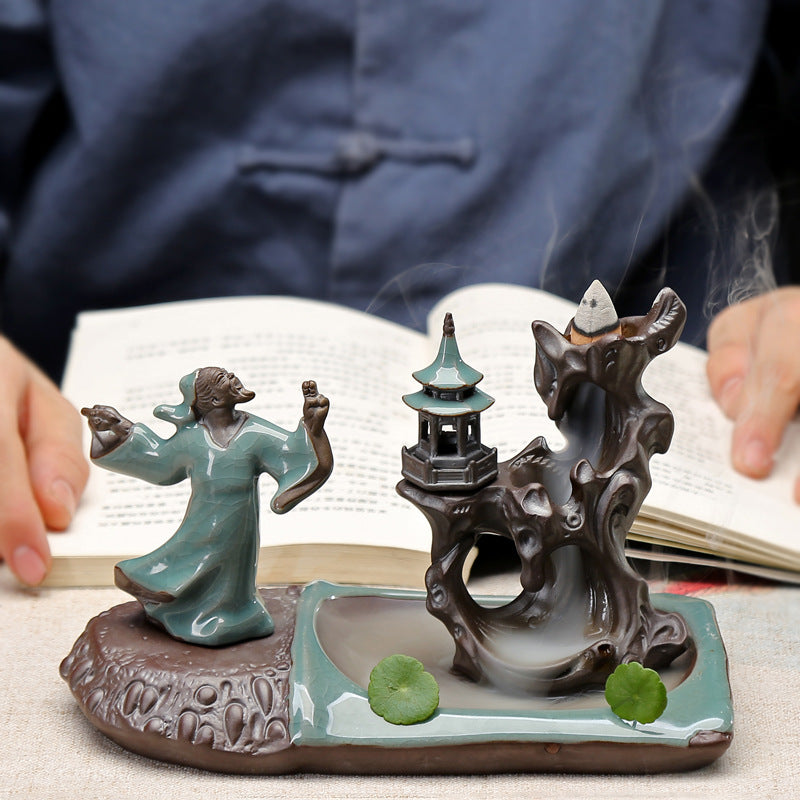 Ge Kiln Backflow Burner Zen Ceramic Creative Table Decoration Indoor Pan Incen