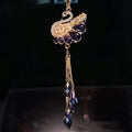 Pendentif de voiture Cygne en cristal double-sid King Pendentif créatif voiture Vue arrière Pendentif miroir