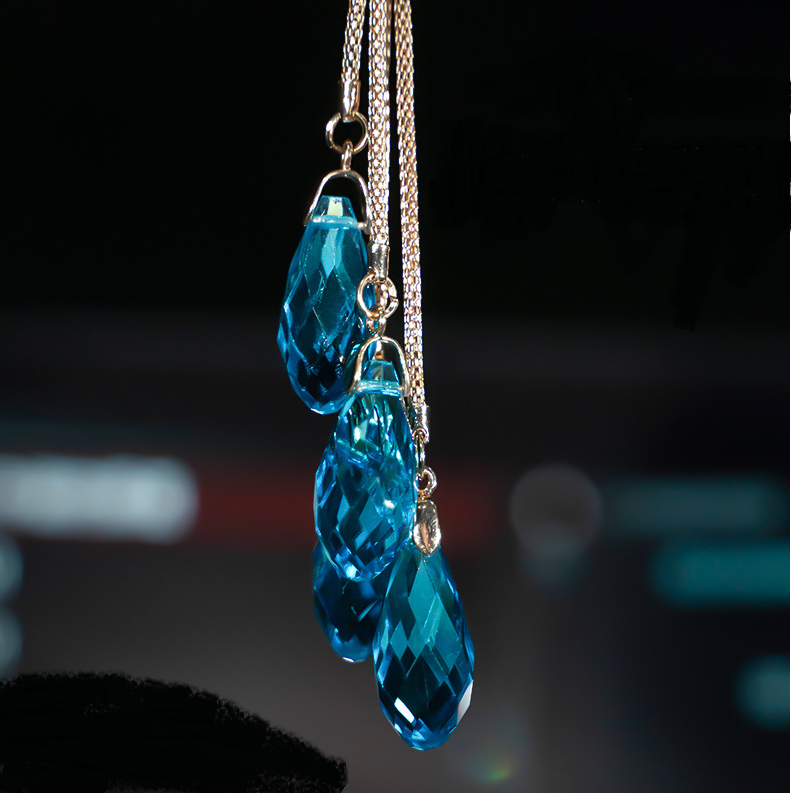 Pendentif de voiture Cygne en cristal double-sid King Pendentif créatif voiture Vue arrière Pendentif miroir