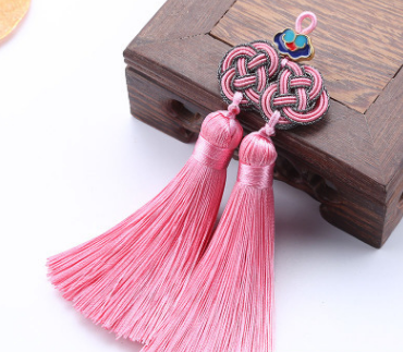 Double argent Knot Double pendentif de bijoux en tassel