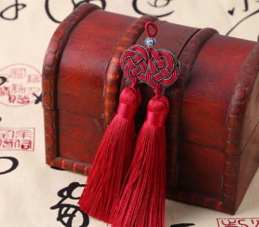 Double argent Knot Double pendentif de bijoux en tassel