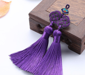 Double argent Knot Double pendentif de bijoux en tassel