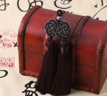Double argent Knot Double pendentif de bijoux en tassel