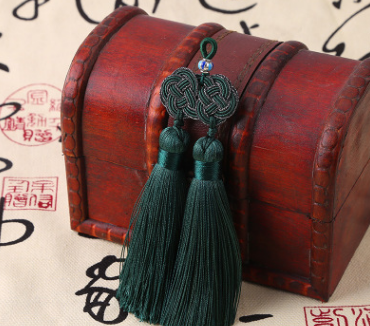 Double argent Knot Double pendentif de bijoux en tassel