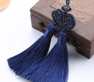 Double argent Knot Double pendentif de bijoux en tassel
