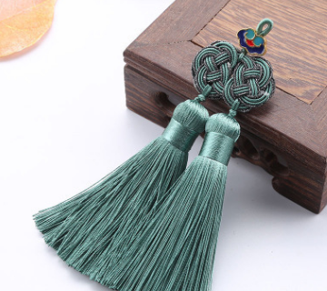 Double argent Knot Double pendentif de bijoux en tassel