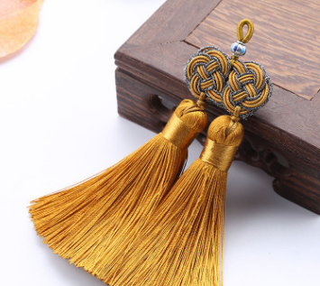 Double argent Knot Double pendentif de bijoux en tassel