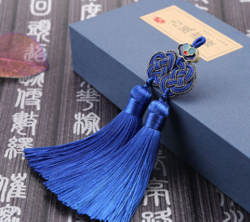 Double argent Knot Double pendentif de bijoux en tassel