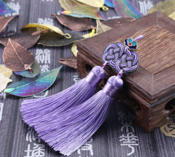 Double argent Knot Double pendentif de bijoux en tassel
