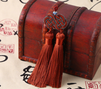 Double argent Knot Double pendentif de bijoux en tassel