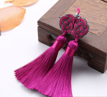 Double argent Knot Double pendentif de bijoux en tassel