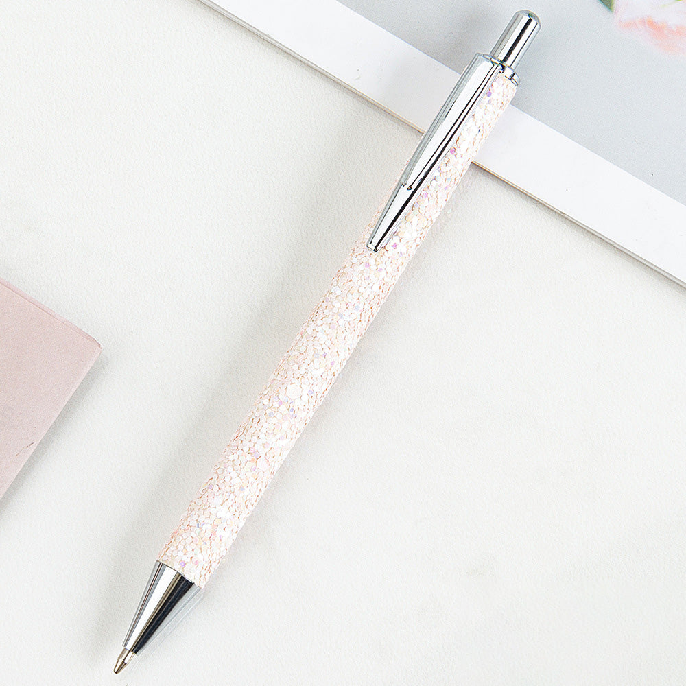 Ins Metal Pen Pu Bag Diamond Pen Sequin Presse Stylo personnalisé multi-couleur Presse Ballpoint P