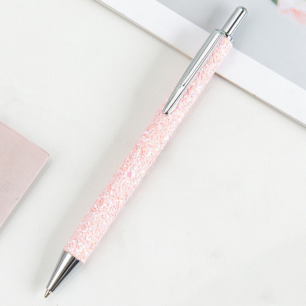 Ins Metal Pen Pu Bag Diamond Pen Sequin Presse Stylo personnalisé multi-couleur Presse Ballpoint P