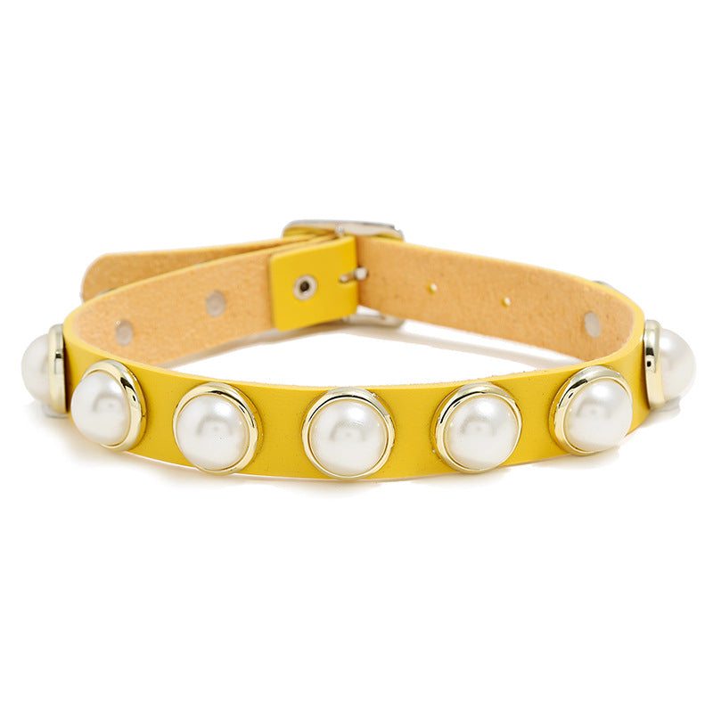 Collier en cuir Choker pour les femmes chaîne gothique punk