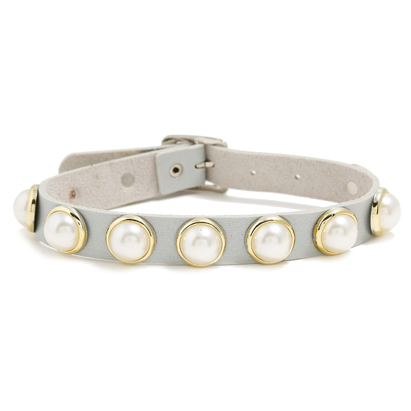 Collier en cuir Choker pour les femmes chaîne gothique punk