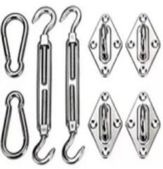 8Pcs Acier inoxydable Silver Shade Shade Shade Canopy Fixation Accessoires Kit Accessoire Safety Sun